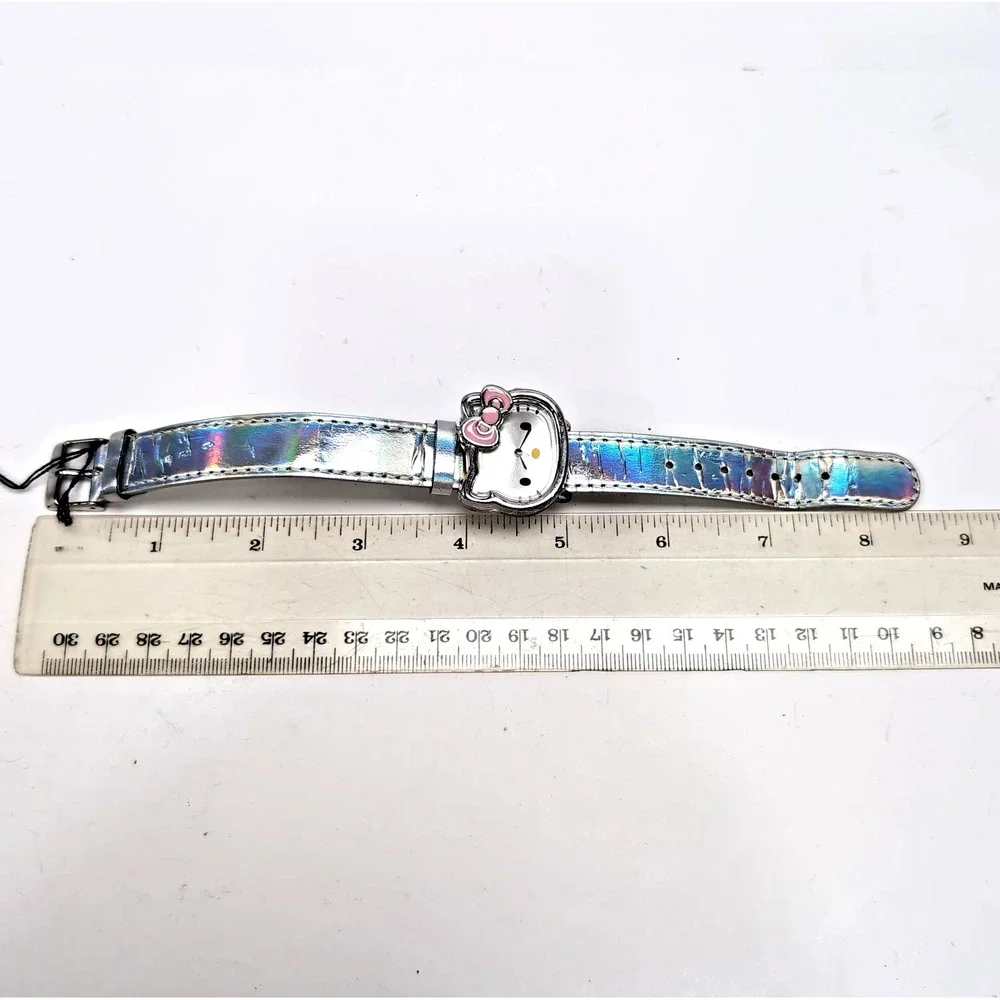 Sanrio Hello Kitty Watch HKAQ5113 Face Shape Pink Bow Interchangeable Bands Box